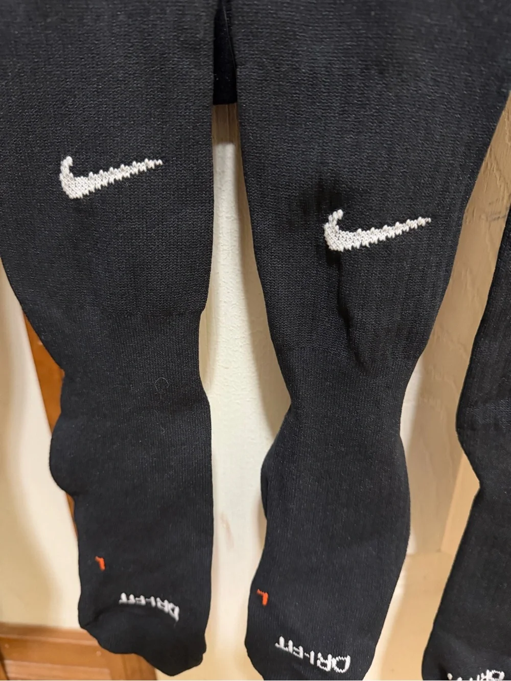 Nike Black unisex Athletic Socks with White Swoosh (2 Pairs)
